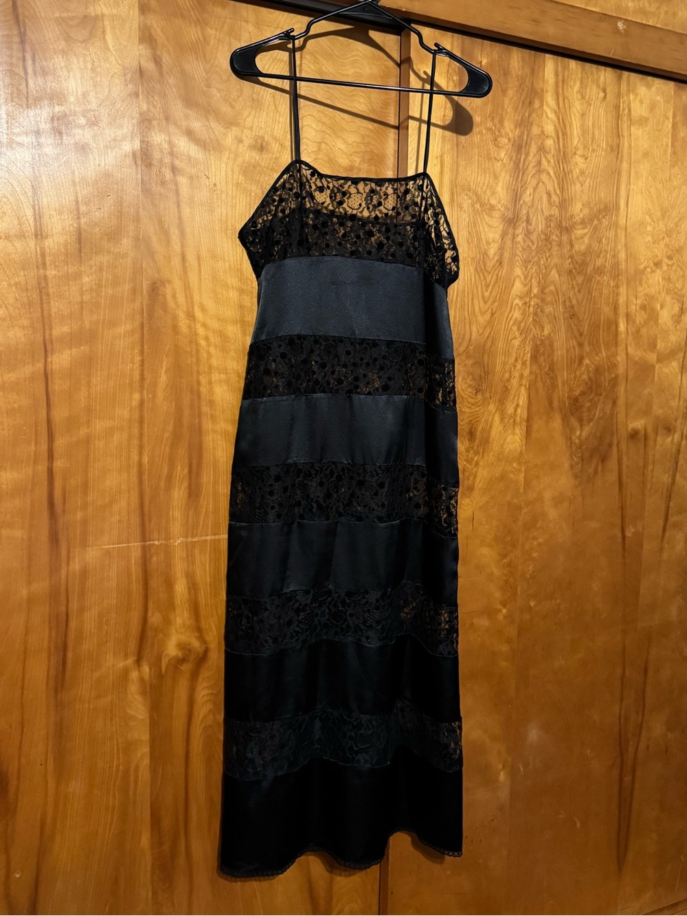 Vintage 1980s 1990s Arnold Scaasi Slip Lingerie Dress Nightgown Nylon Lace